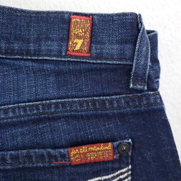 7 For All Mankind Dojo Jeans Flare Denim Stretch Women's "27" Real 31x32 - Picture 10 of 12